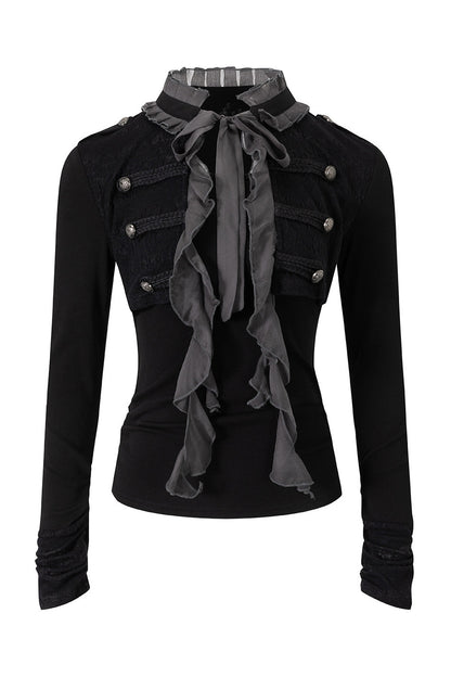 Napoleon Chiffon Patchwork Layered-Look Blouse
