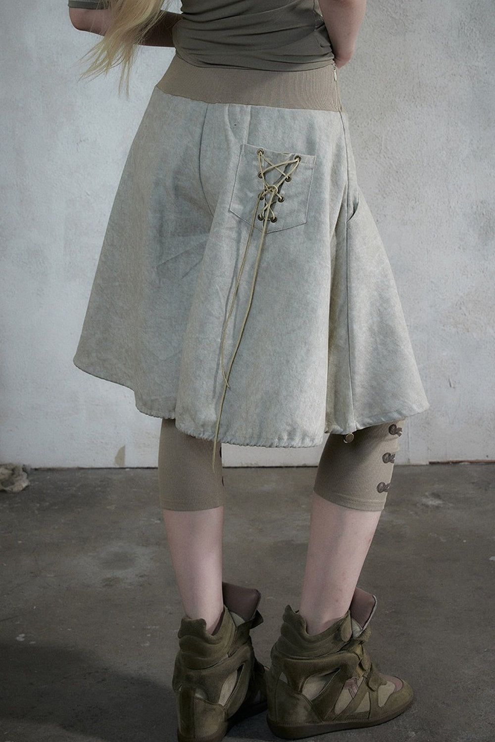 Punk Print Layered-Look Skirt