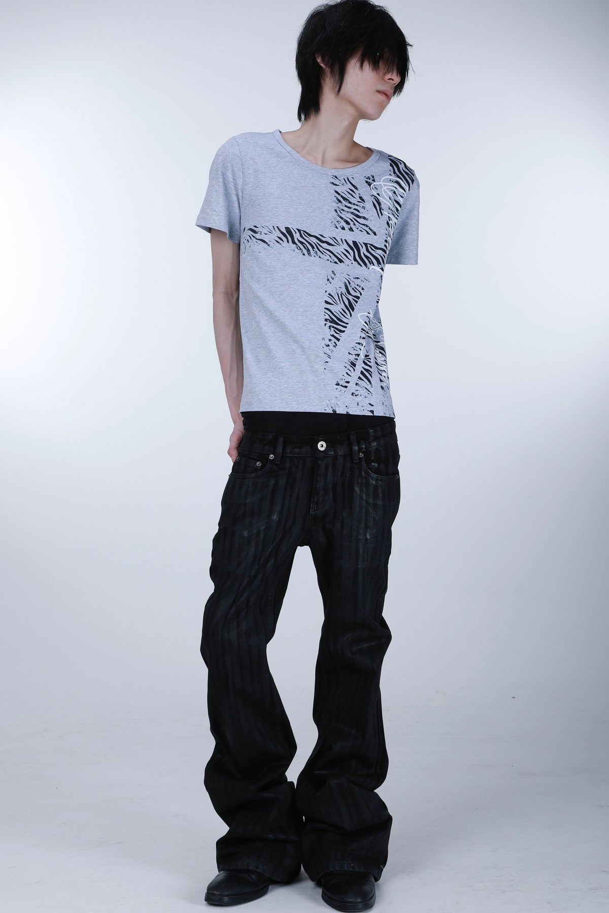 Zebra Print Slim-Fit T-Shirt