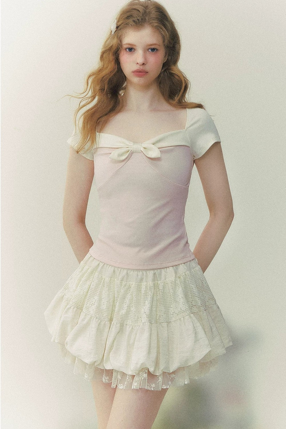 Preppy Bow Tie Blouse