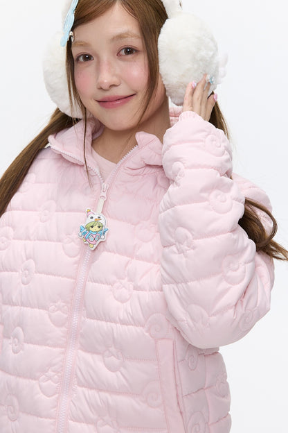Strawberry Swirl Quilted Hooded Jacket