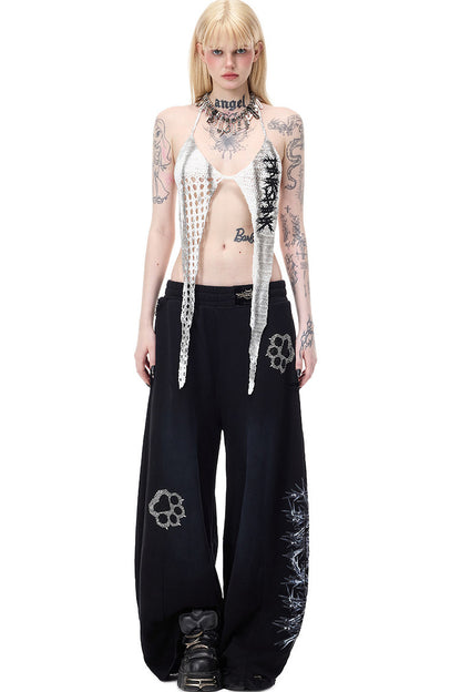 Four-Pointed Star Embroidered Top