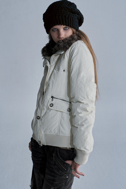 Stand Collar Fur Collar Down Jacket