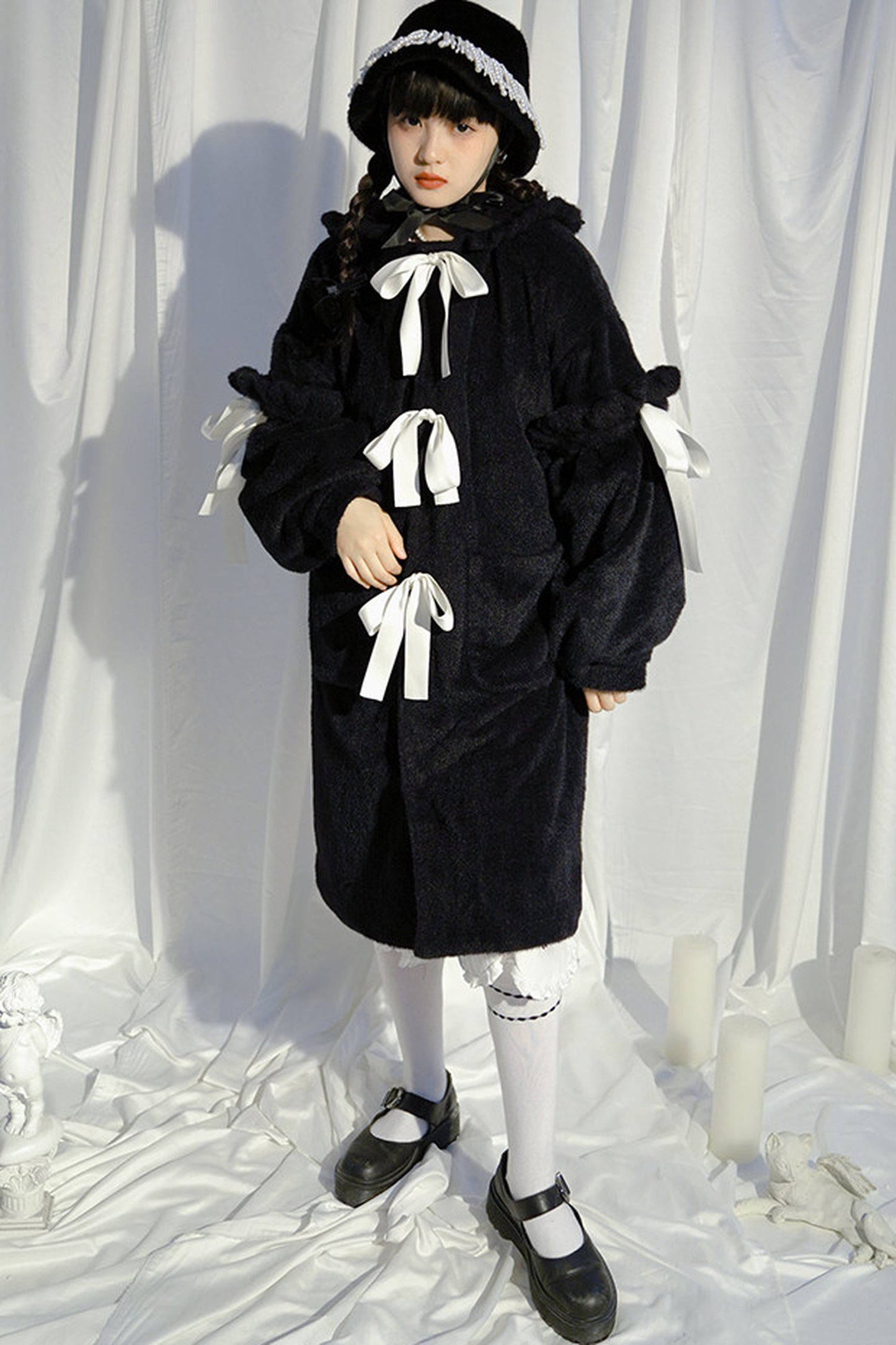 Bunny Ear Fluffy Bow Coat