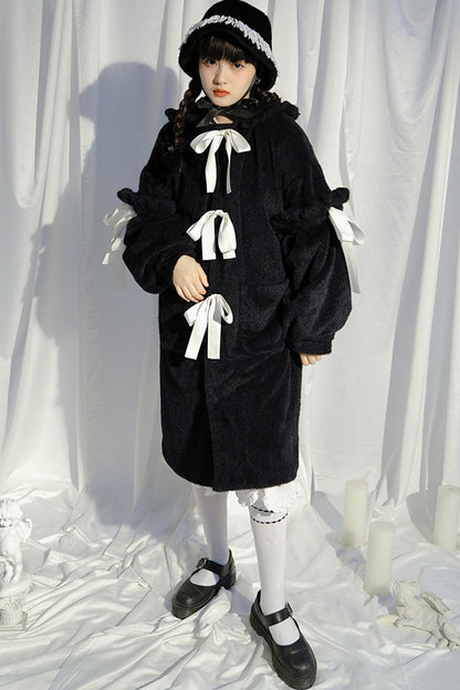 Bunny Ear Fluffy Bow Coat