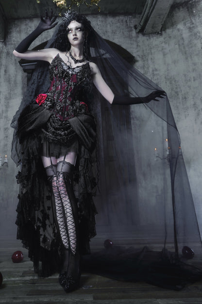Gothic Velvet Fishbone Corset Set-Up