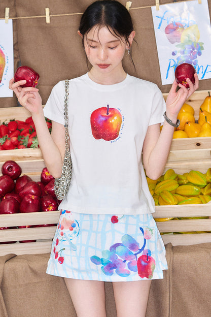 Fruit Print Halter Top and Skirt Set-Up