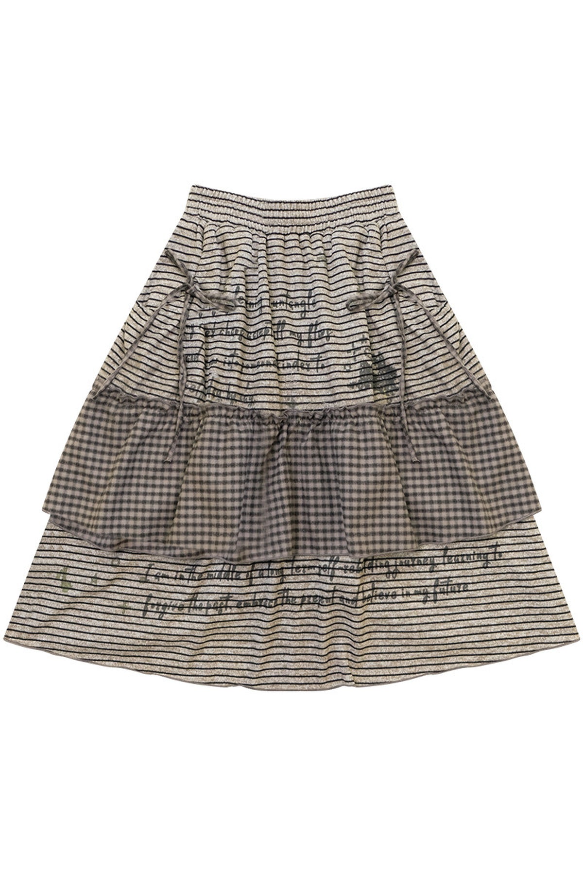 Plaid Letter Print Skirt