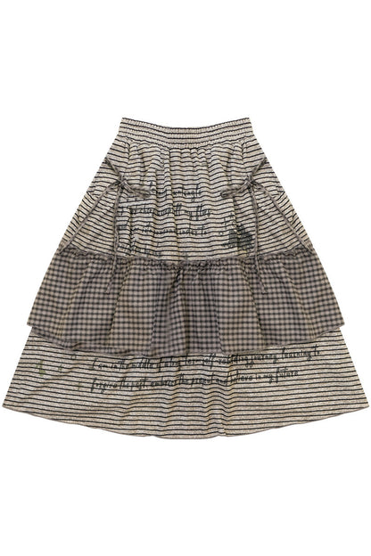 Plaid Letter Print Skirt