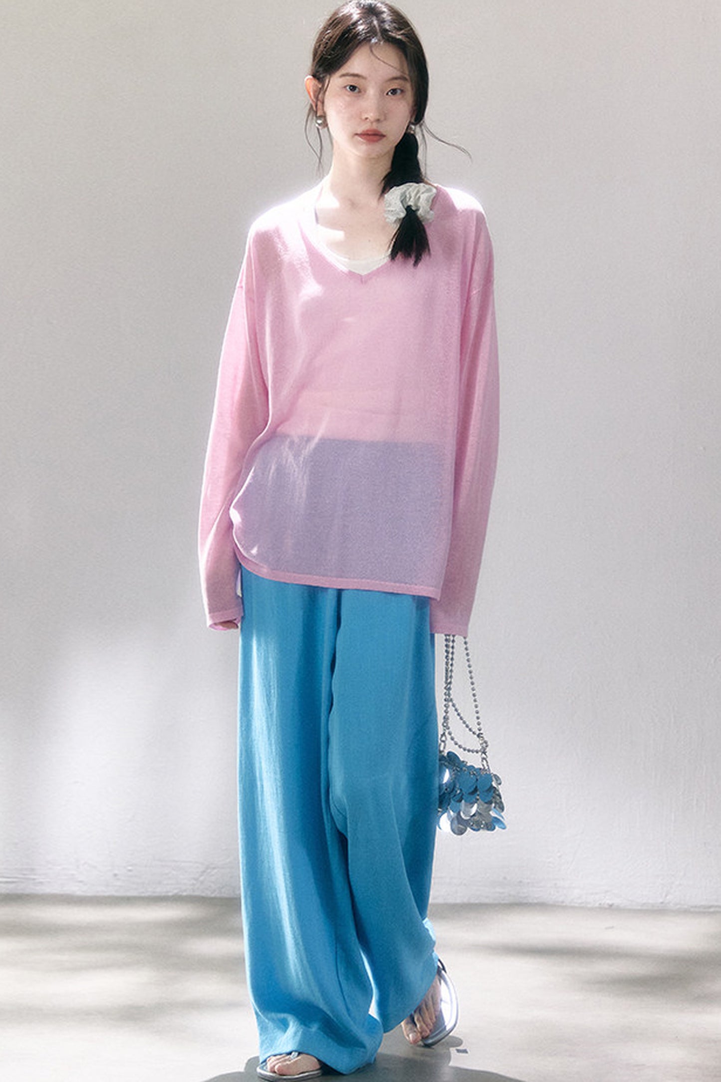 Linen Blend Air Wide-Leg Trousers