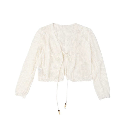 Cardigan romantico retrò floreale traforato