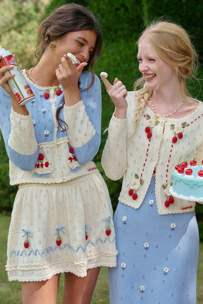 Christmas Berry Knitted Cardigan and Dress Set-Up