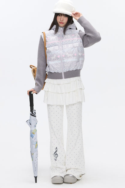 Fair Isle Sweater Down Coat