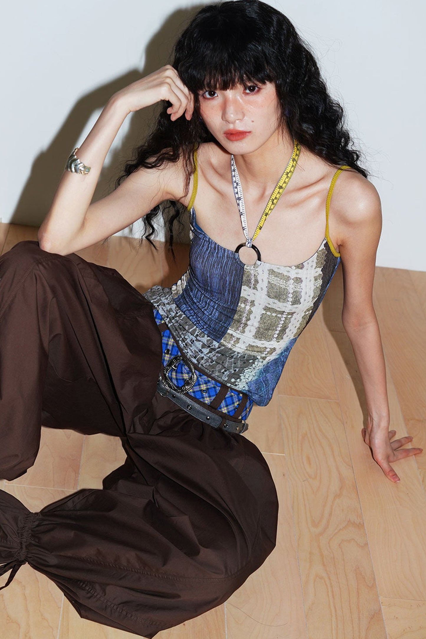 Retro Print Halter Camisole Top