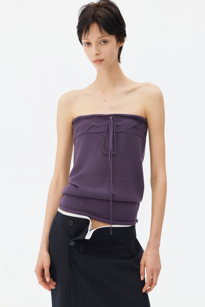 Wool Mohair Cable Knit Top