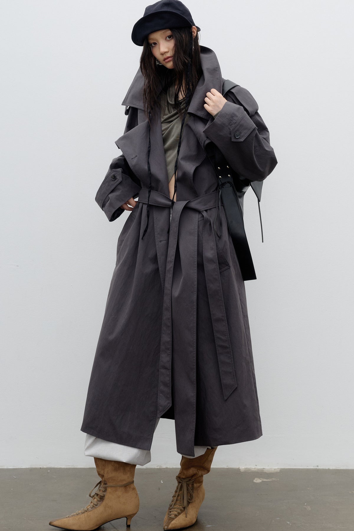 Double-Layer Long Silhouette Trench Coat