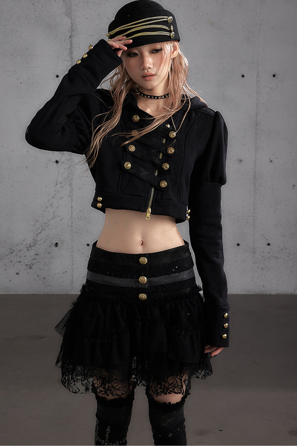 Napoleon Hooded Puff-Sleeve Sweatshirt