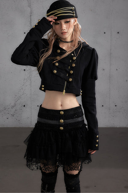 Napoleon Hooded Puff-Sleeve Sweatshirt