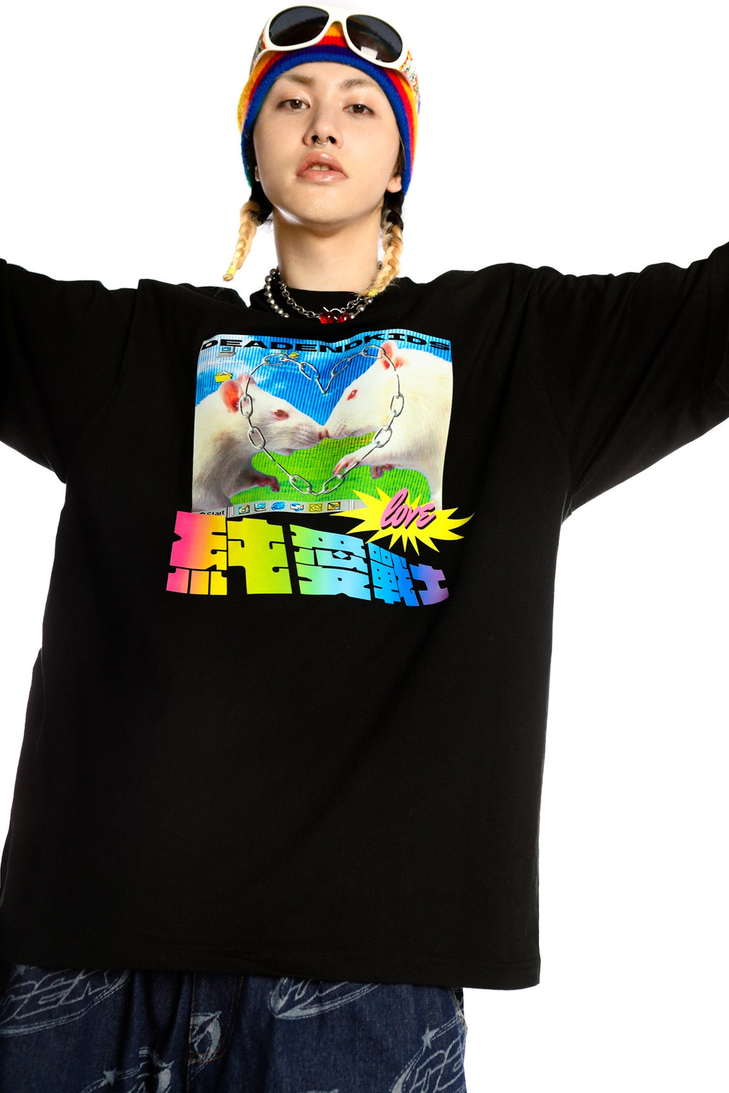 Pure Love Warrior lockere Subkultur-Bluse