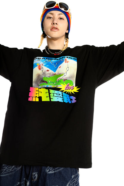 Pure Love Warrior lockere Subkultur-Bluse