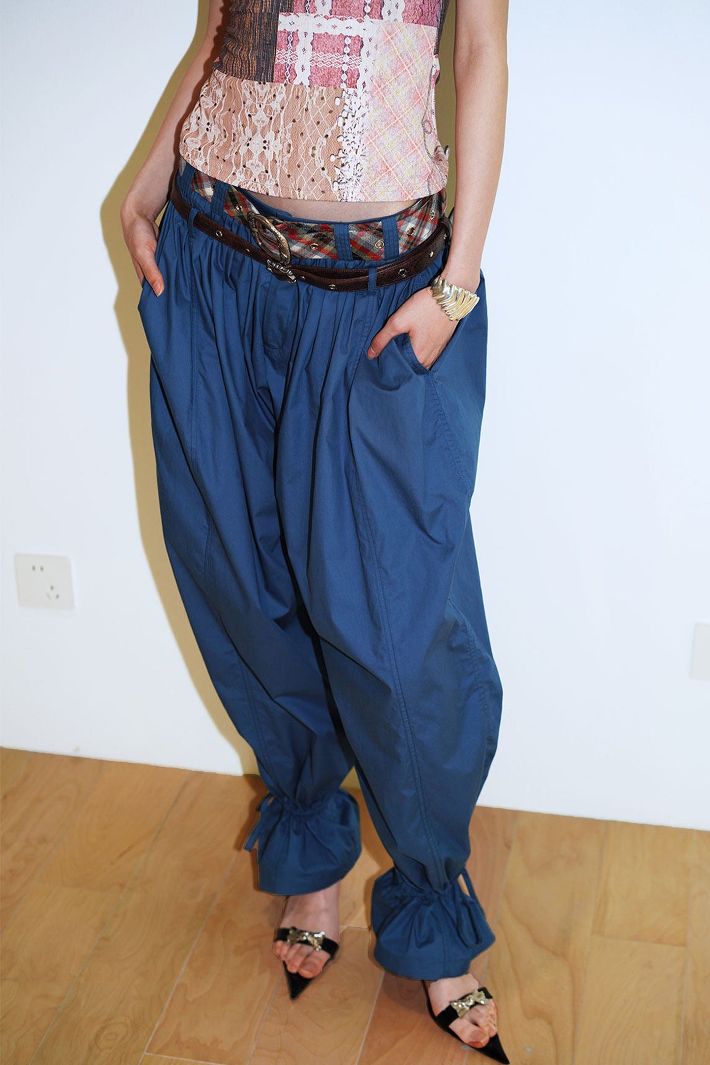 Retro Solid Color Balloon Pants