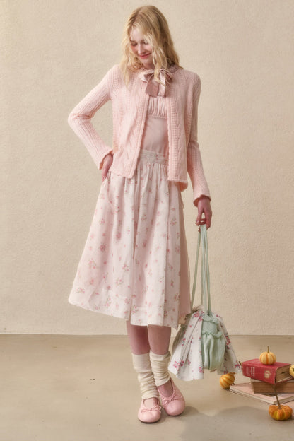Soft Wool Ribbon Knit Cardigan