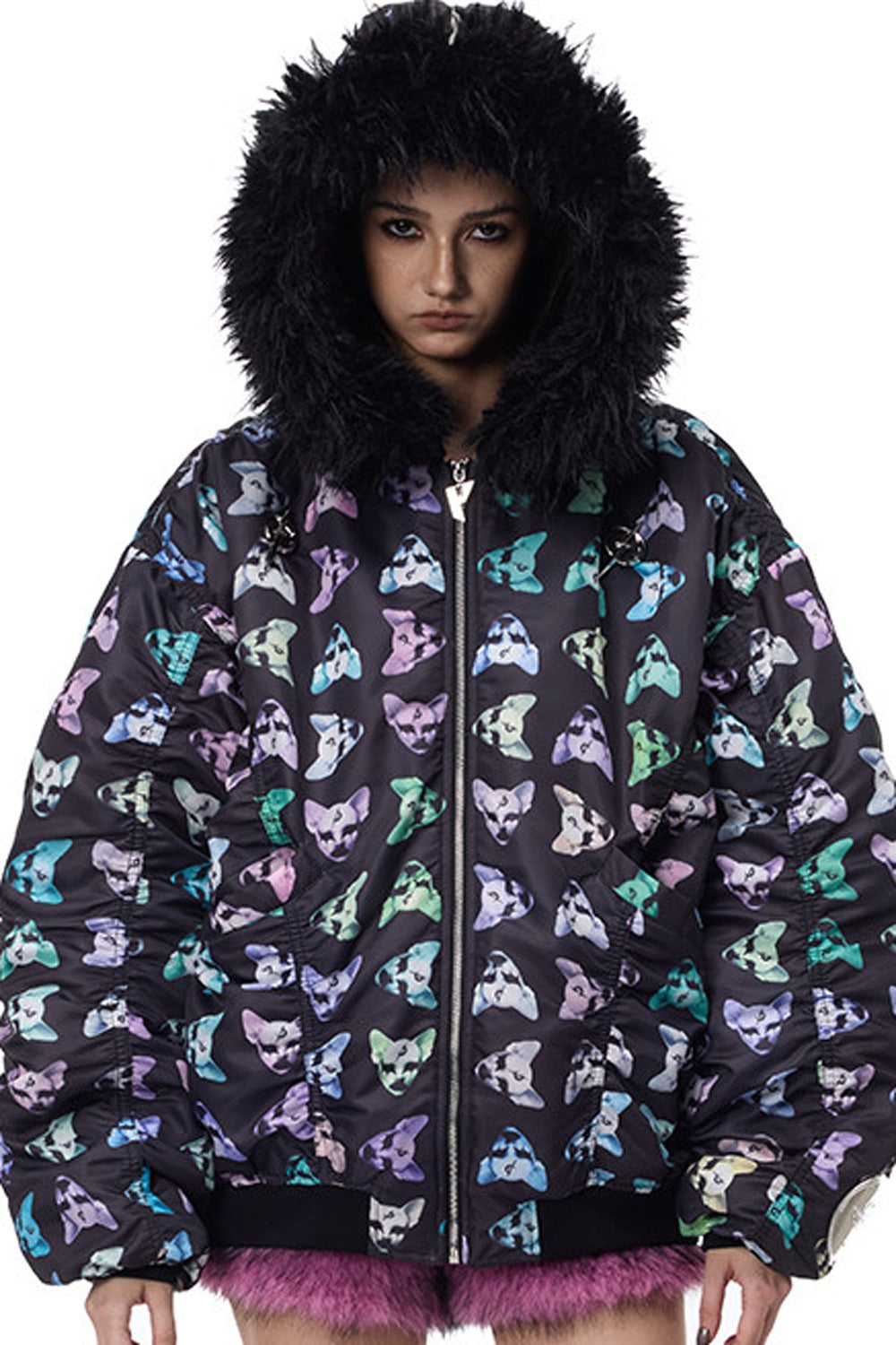 Cat Fur Collar Cotton Jacket