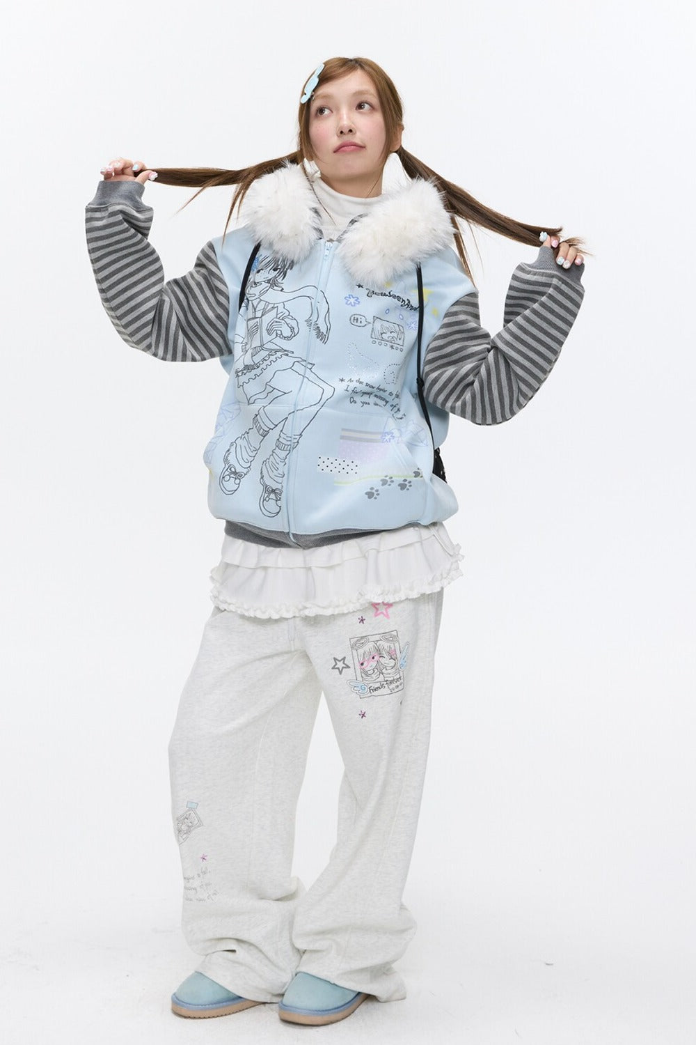 Gray Fleece-Lined Sweatpants