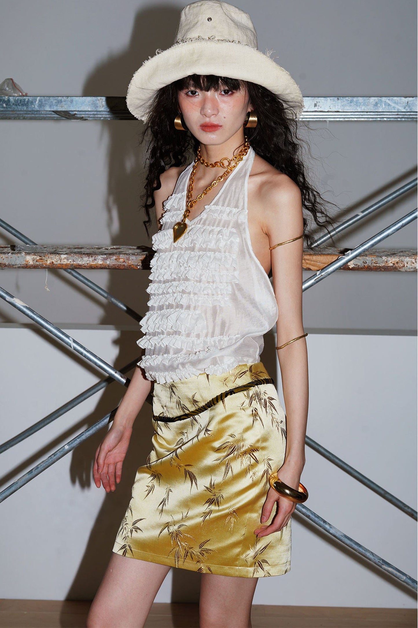 Lyocell Ruffle Halter Top