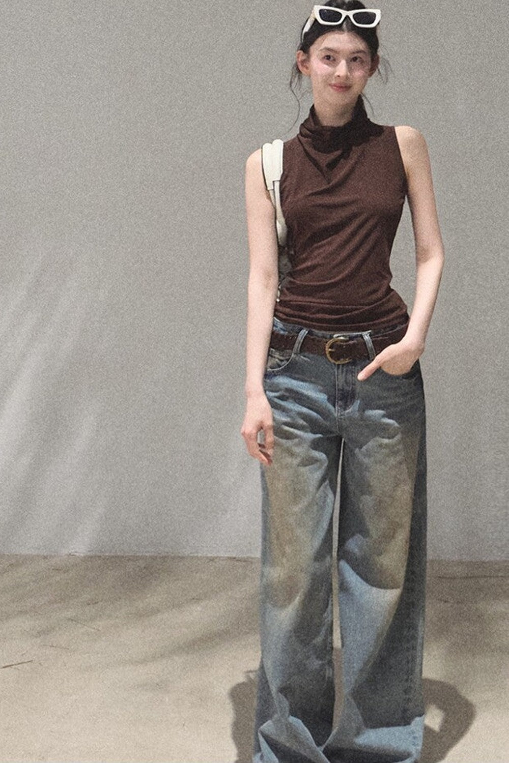 Vintage Hand-Painted Wide Leg Jeans Set