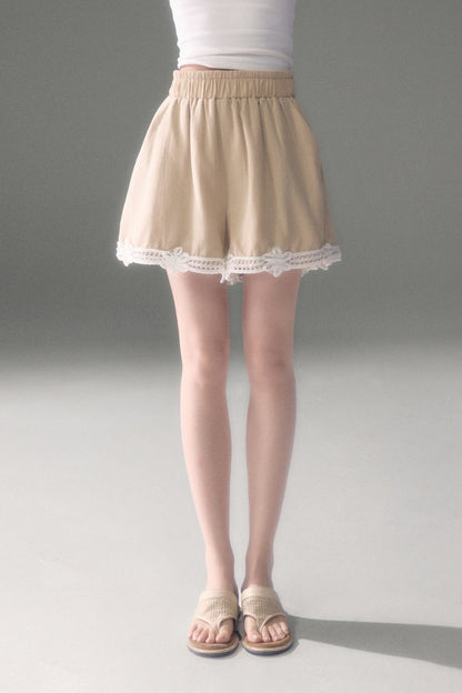 Three-Dimensional Rope Embroidery Floral Tencel Vest and Shorts Set-Up