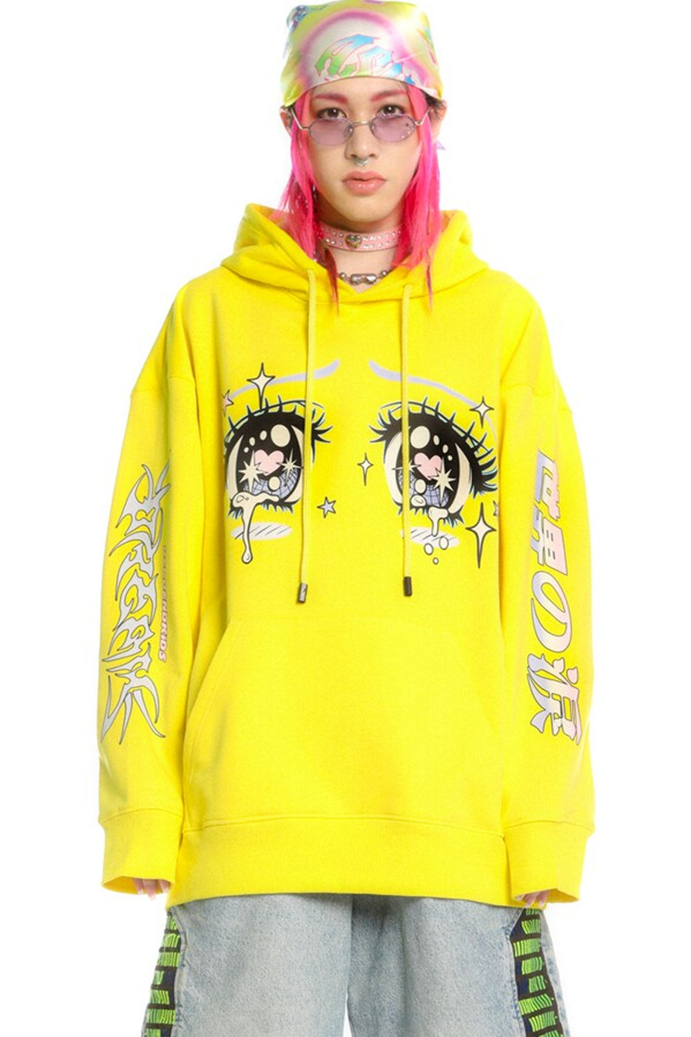 Anime Eye Print Loose Jacket