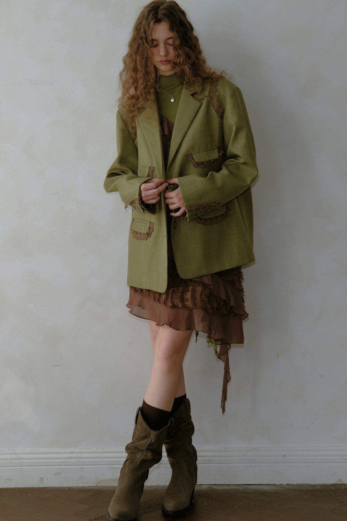 Asymmetrical Ruffle Chiffon Dress