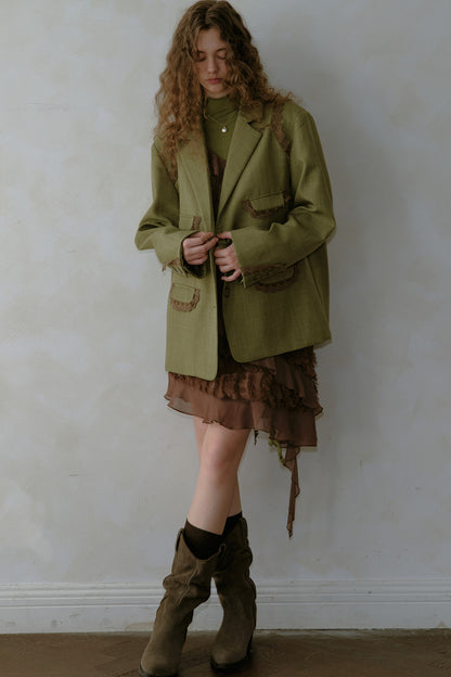 Asymmetrical Ruffle Chiffon Dress