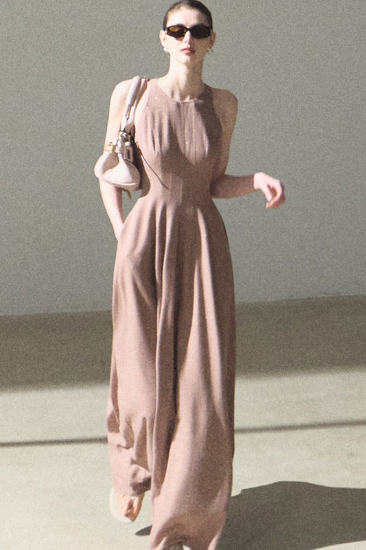 Gold Silk Linen Dress