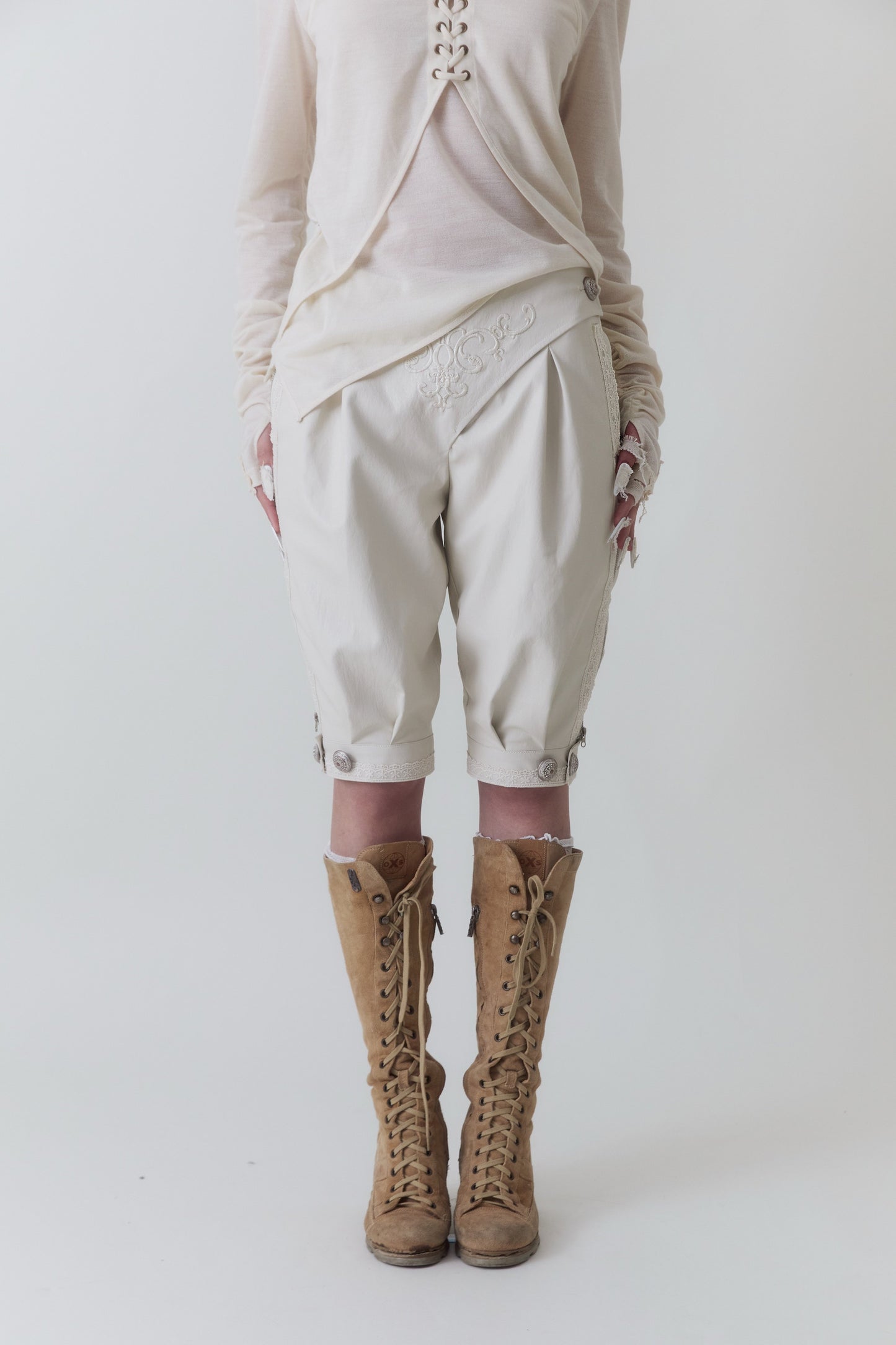 Medieval Embroidered Leather Riding Pants