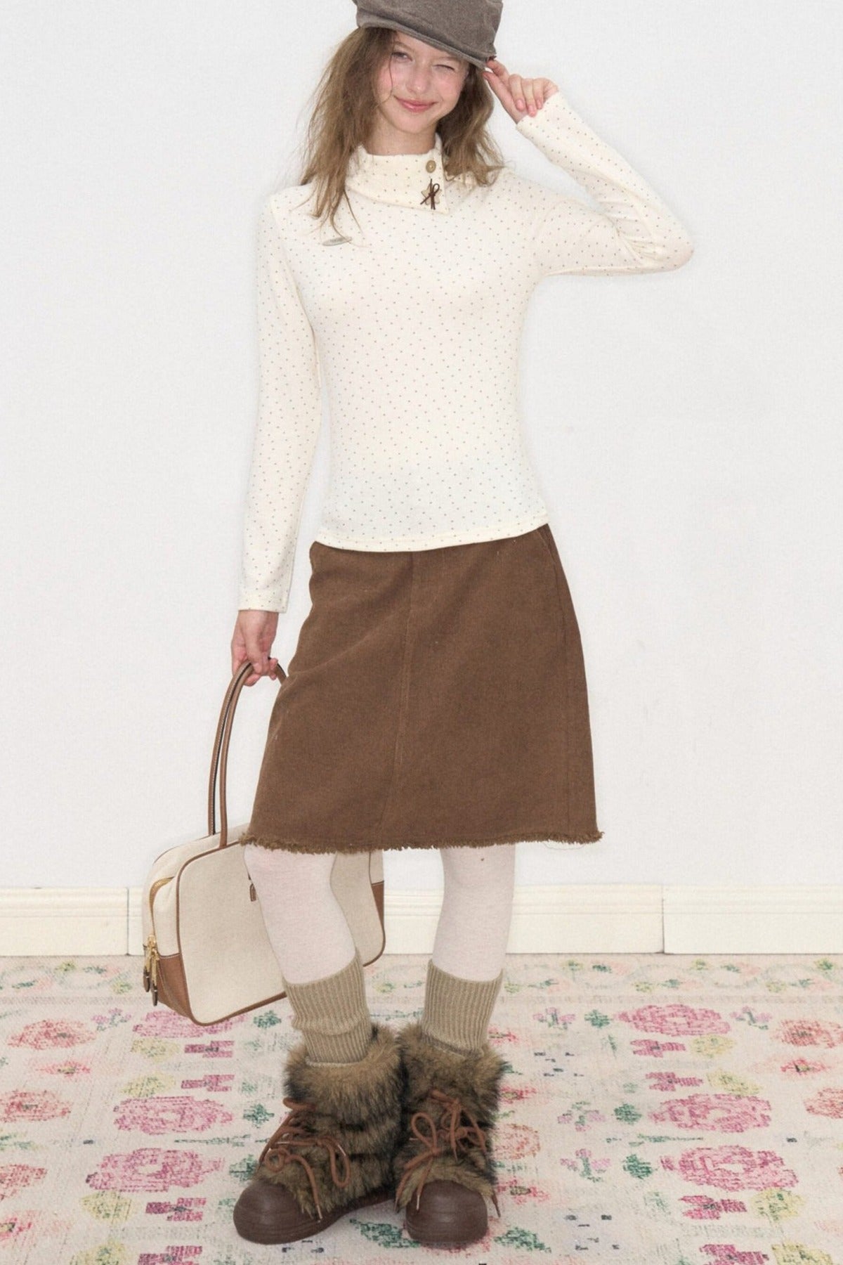 Apricot Slim Fit Knitted Base Shirt