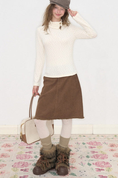 Apricot Slim Fit Knitted Base Shirt