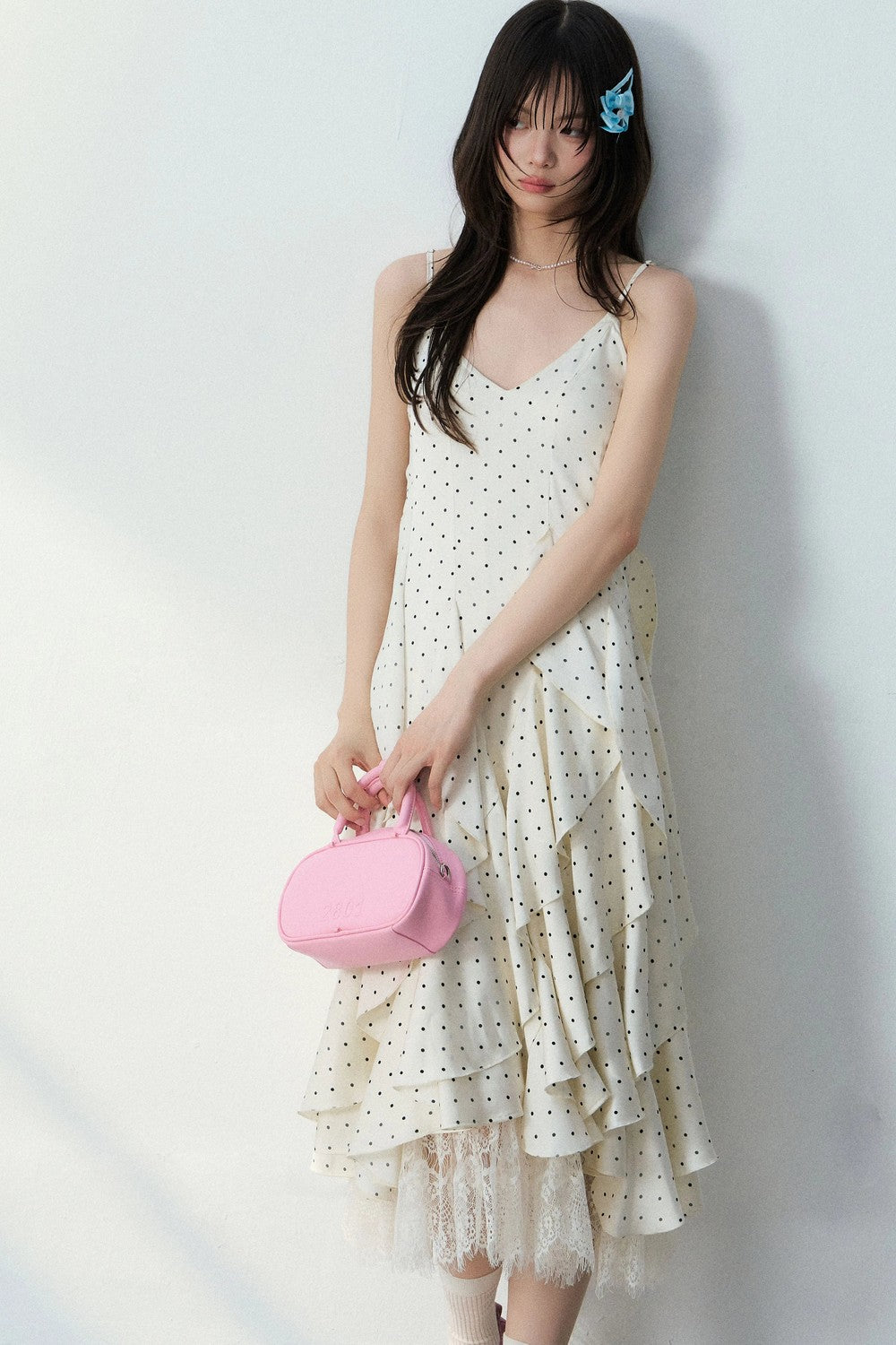 Polka Dot Satin Dress Set-Up