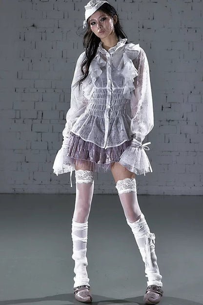 Lace Ruffle Collar Blouse