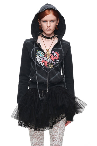 Ensemble jupe plissée taille mi-basse à volants superposés