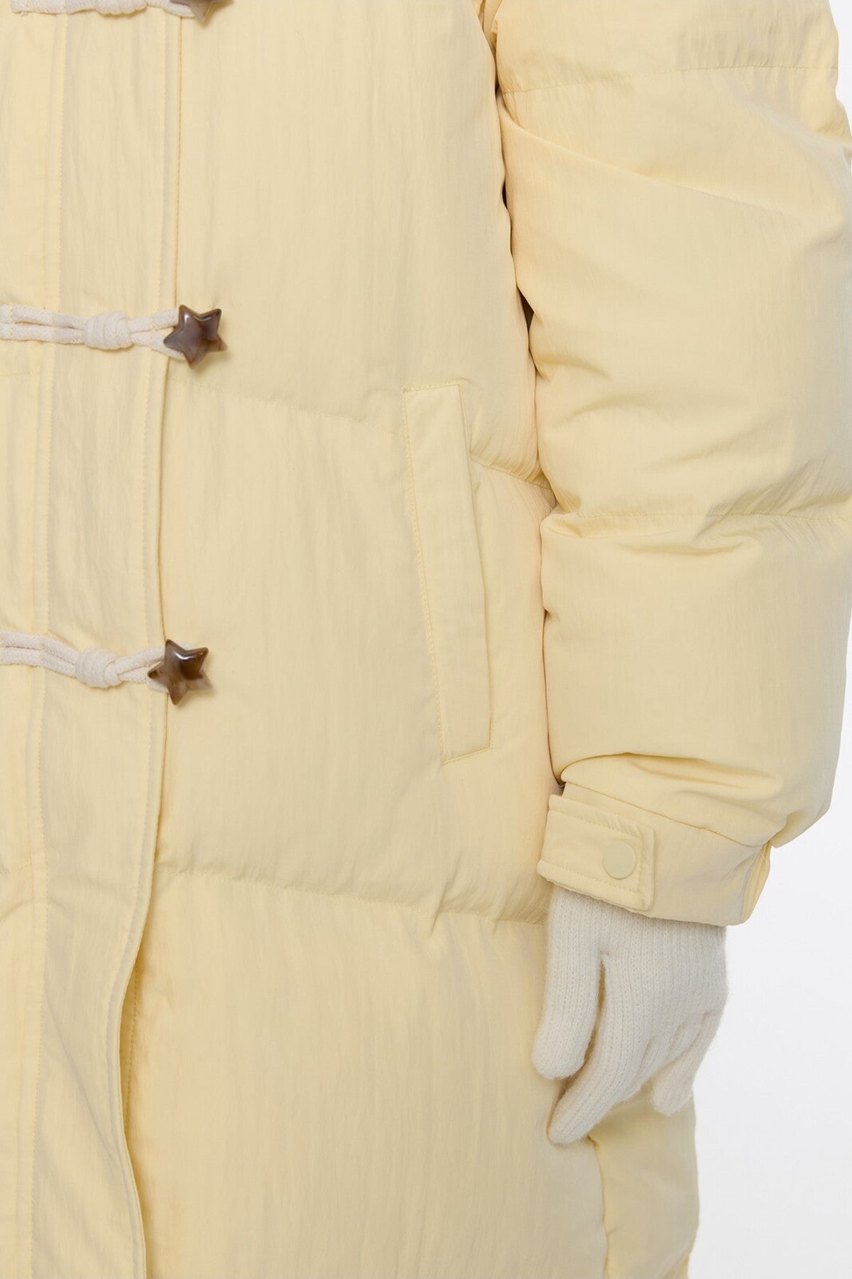 Cream Yellow Horn Button Down Coat