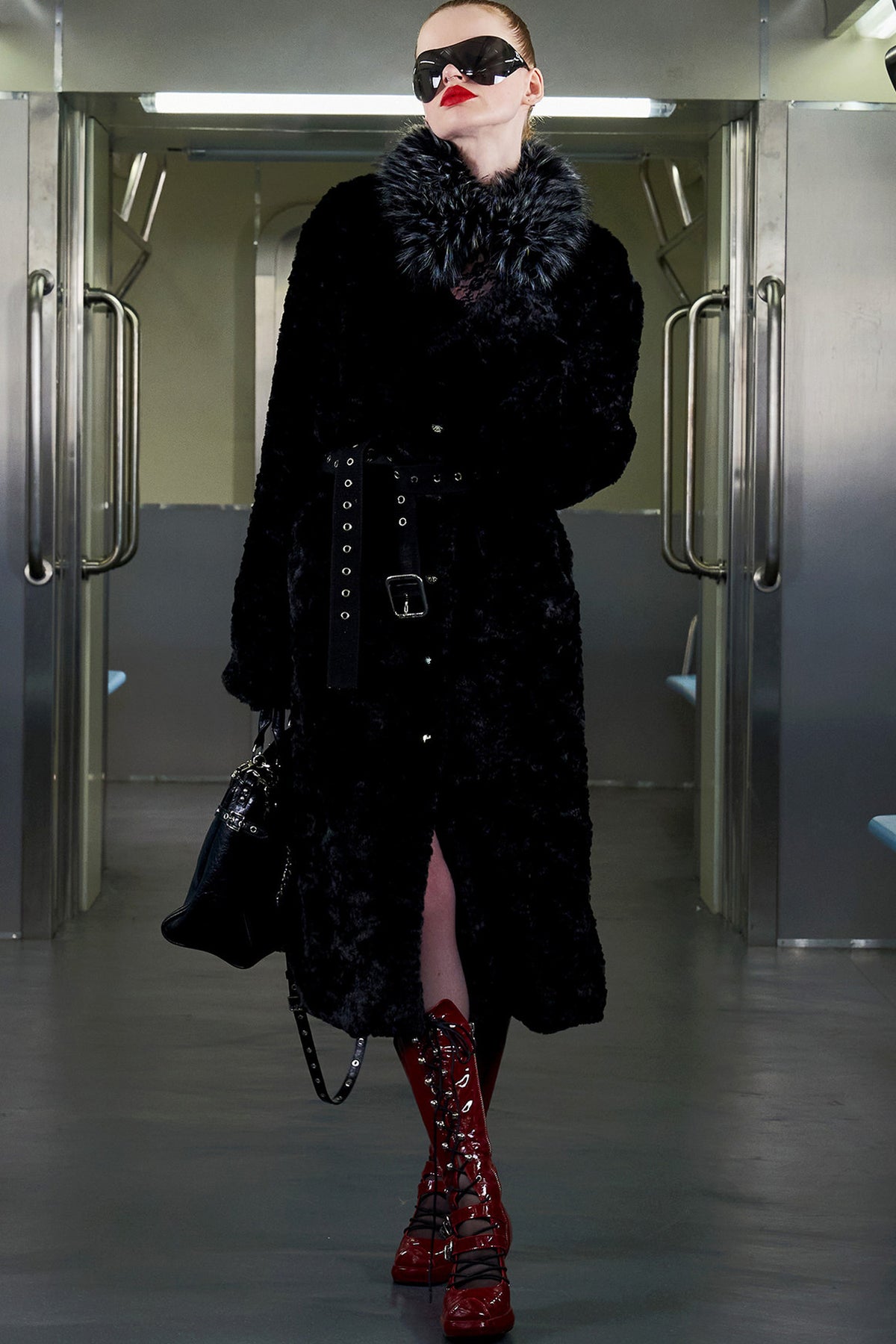 Faux Fur Patchwork Coat
