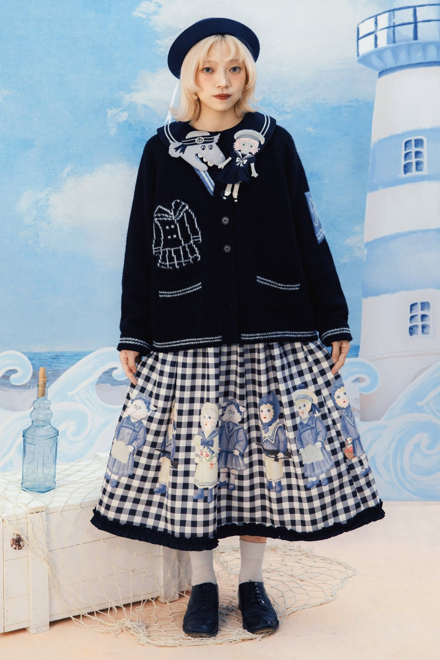 Fairy Tale Wolf Sailor Collar Shirt
