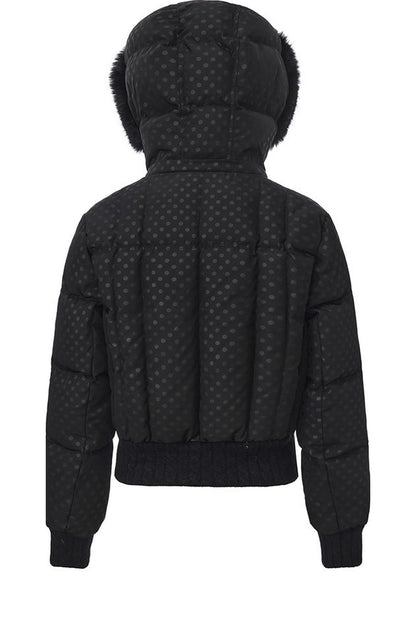 Short Fur Hooded Down Jacket