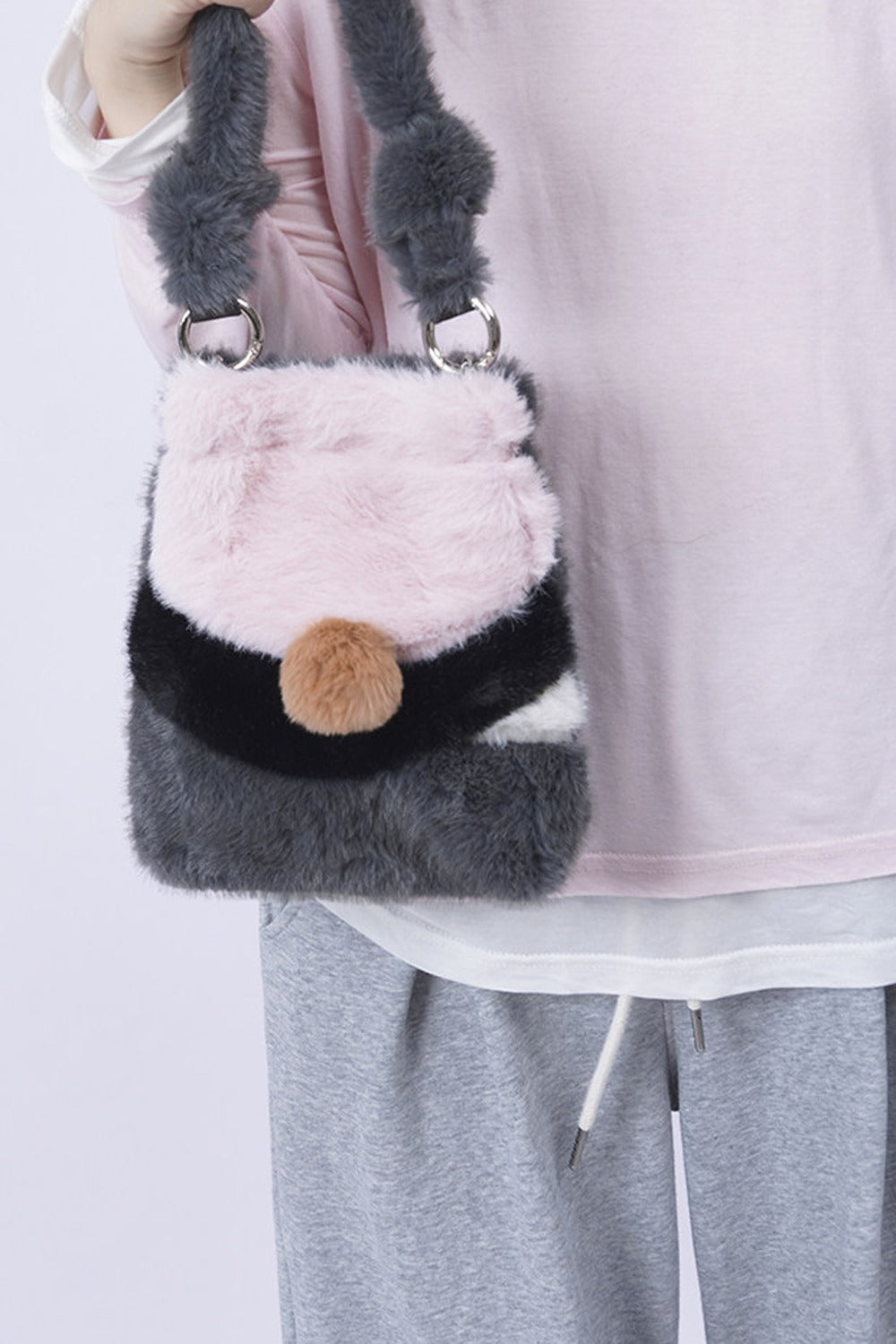 Wild Furry Color-Block Bag