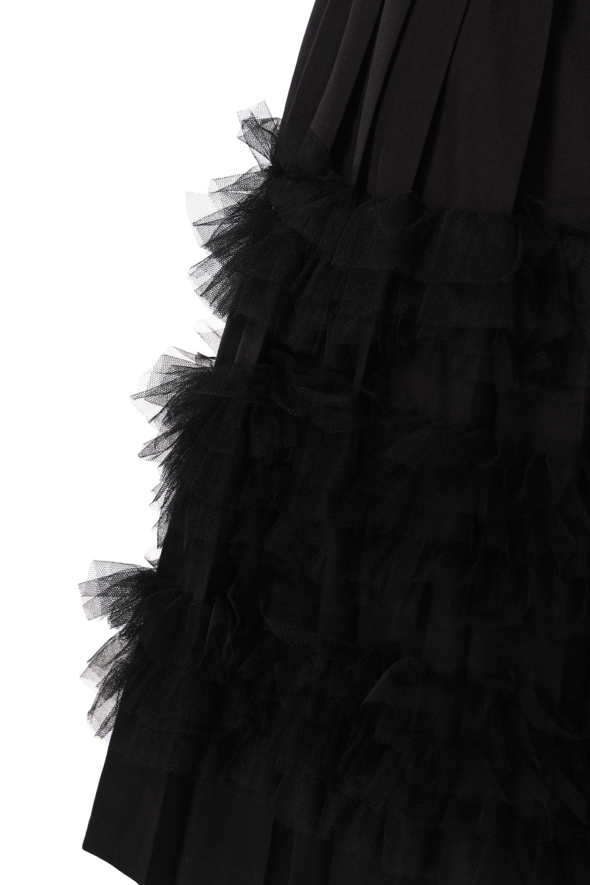 Jupe plissée en tulle superposé noir