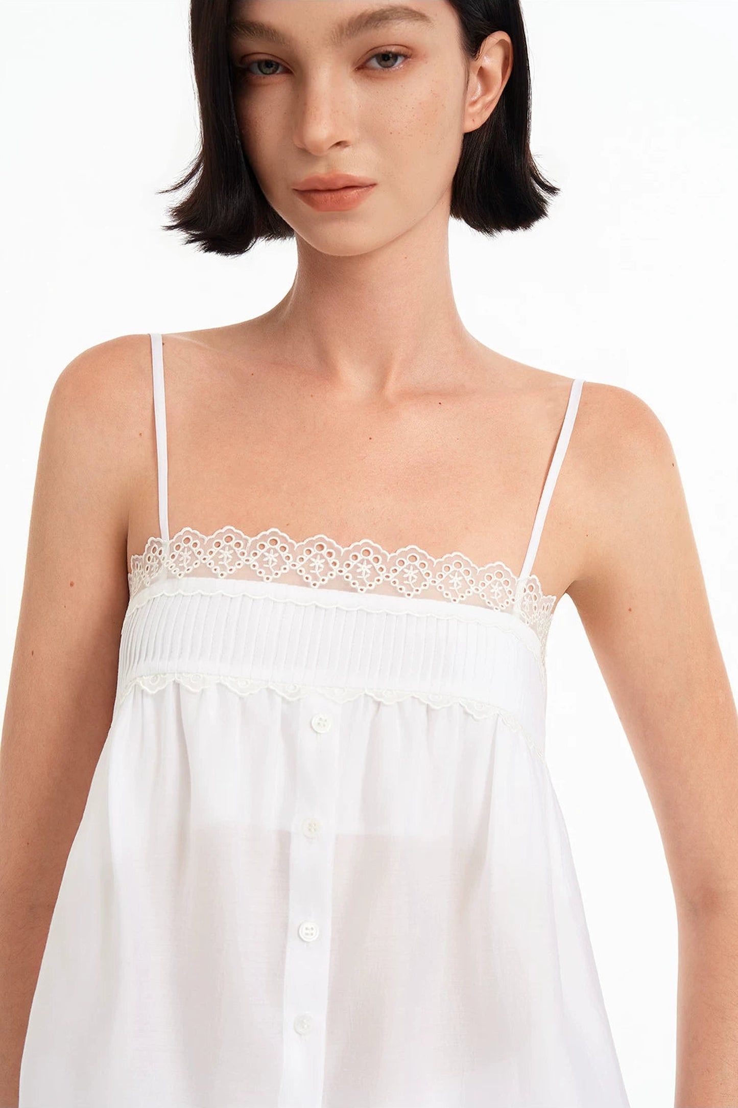Tencel Lace-Trimmed Camisole Top Set-Up