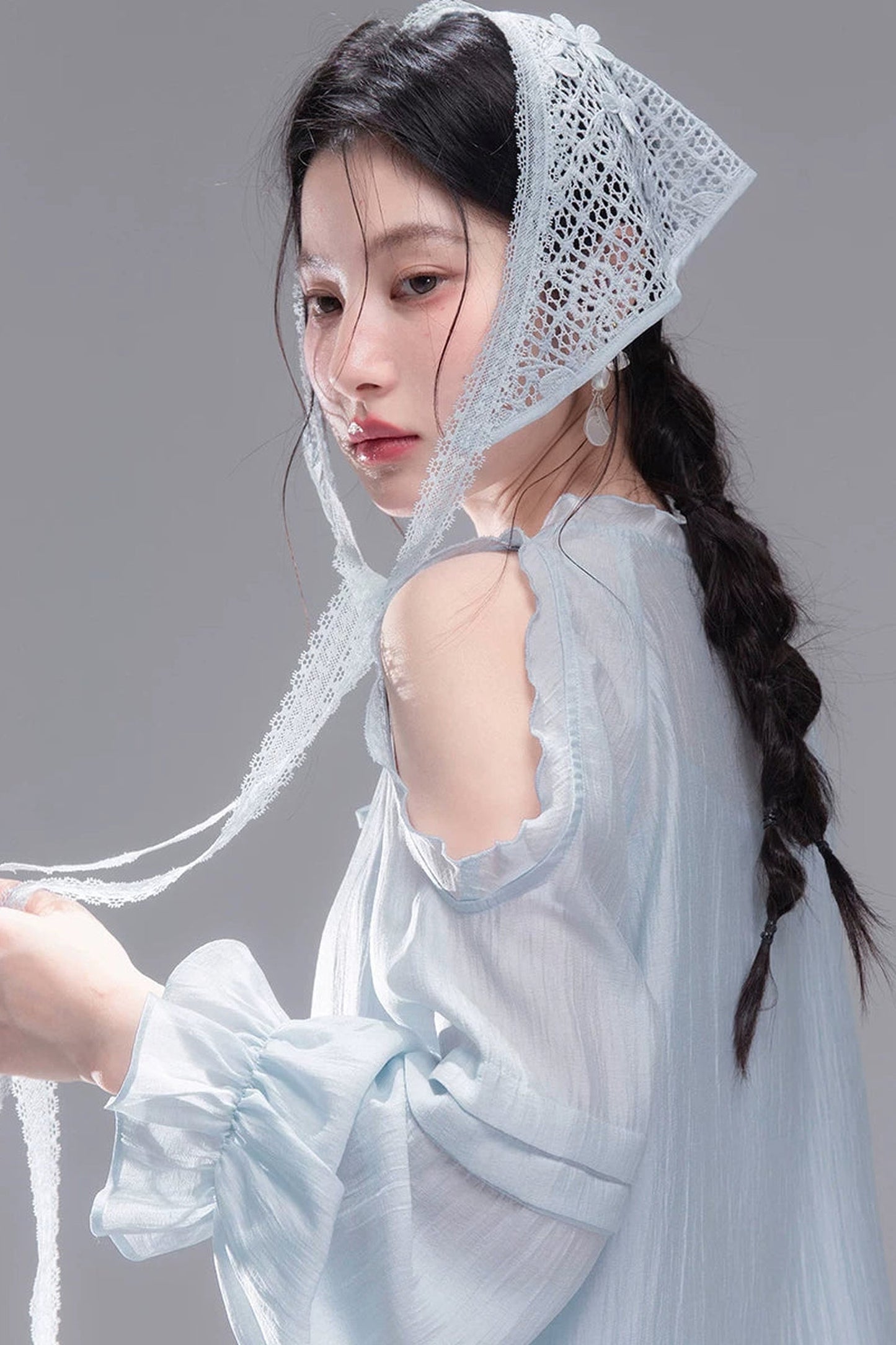 Lyocell Off-Shoulder Shirt and Shorts Set-Up