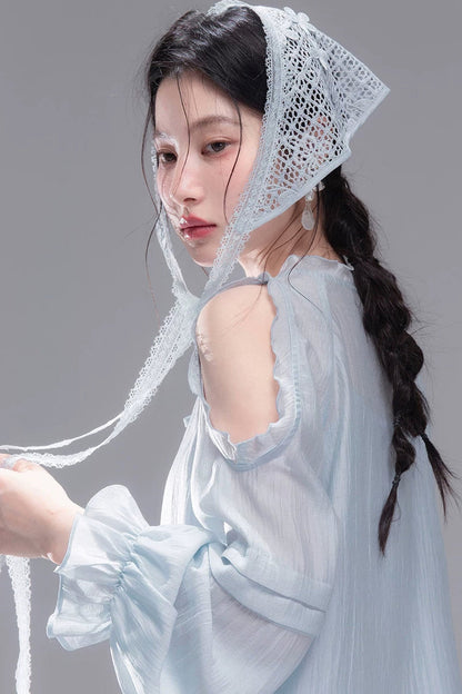 Lyocell Off-Shoulder Shirt and Shorts Set-Up